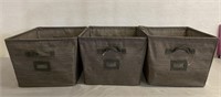 3 Cloth Storage Bins 13"x15”x10.5”