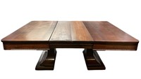 Empire mahogany banquet table with beaded molding
