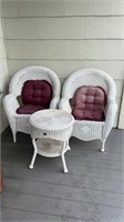 Hampton Bay Wicker. 2 Chairs & Table