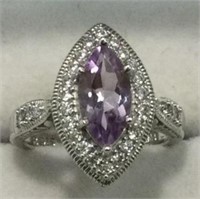 Beautiful Filigree 3ct Amethyst Ring