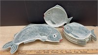 7 Fish Shaped Serving Dishes
