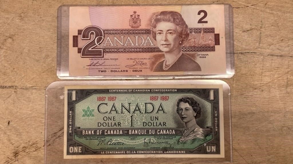 2 Canadian Bank Notes *SC