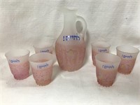 Glass Pitcher And 6 Cups