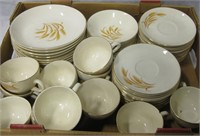 22K Gold Trim Golden Wheat Dish Set