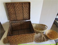 Wicker Box w/ Baskets Inside