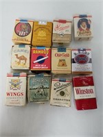 12 Vintage Cigarette Packs With Tobacco
