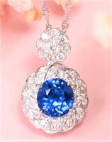 2ct Royal Blue Sapphire 18Kt Gold Pendant