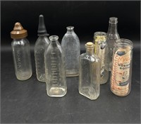 Collection of Vintage Glass Baby Bottles