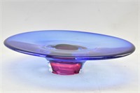 Kosta Boda Goran Warff Blue Glass Dish