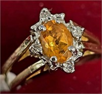 $2800 14K  4.55G Reversible Citrine 1Ct And Diamon