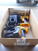 (2)DeWalt Cordless Drill w/Battery, (2) Chargers,