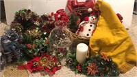Christmas Decor, Tree Skirt, Garland, Snowman,