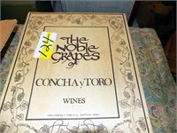 EMPTY WOOD WINE BOX  AND BED COMFORTER