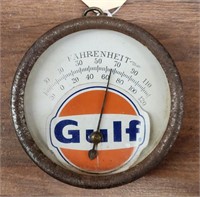 Small "Gulf" Temperature Gauge in Metal Frame