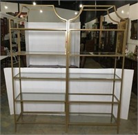 Pair of Modern Metal Shelving Units with Inset