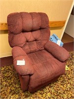 Burgundy colored fabric Recliner