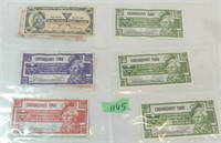 Collection of Canadian Tire Bills