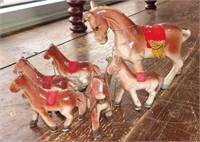 1950s Horse with Colts Figurines - Japan