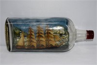 Hand Made Ship in a Bottle 11"