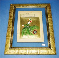 Framed vintage Indo-Persian manuscript page