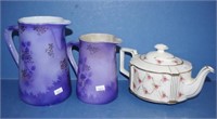 Two English jugs and teapot