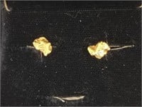Pair of Alaskan gold nugget stud earrings, weighs