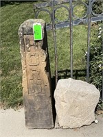 Carved curb stone with the small stone. 37