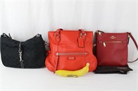 3 COACH Designer Bags - Coral, Hobo + Cross Body