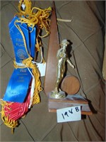 Edgar County Fair Ribbons & Fishing Trophy