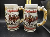 2 Budweiser steins