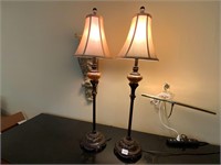 Pair Candlestick Lamps 36"Height Each