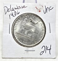 1936 Delaware Half Dollar Unc.