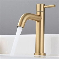 (8.10 x 5.5")Basin Mixer Tap Brushed Gold Single