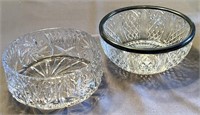 (2) Cut Glass Decorative Serving Bowls