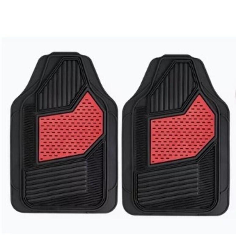 AUTO DRIVE Sporty Front Floor Mat Car Kit with Ste