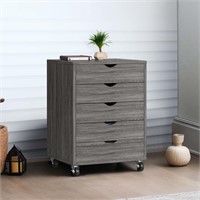 E6551  Dextrus Wooden File Cabinet, Gray