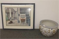 Framed Porch Picture and Planter
