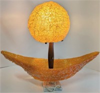MCM Orange Lucite Spaghetti Table Lamp