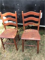 2 OLD WOODEN CHAIRS