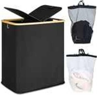 Double Laundry Hamper with Lid