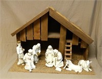 Dillard's Trimmings Porcelain Nativity with Creche