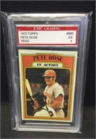 PETE ROSE EX 5 GRADED CARD REDS