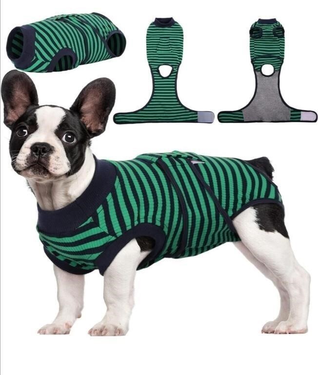 (Size M - green/ black) Recovery Suit for Dogs