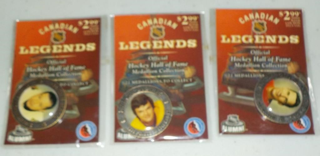 Lot of 3 Canadian Legends Medallions Dionne Hall