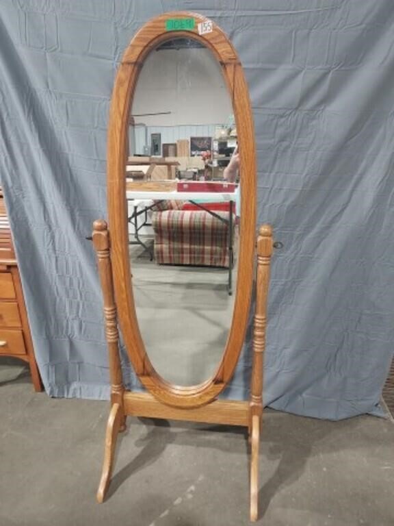 Oak Standing Mirror that tilts
H 61"
W 19"