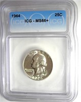 1964 Quarter ICG MS66+ LISTS $165
