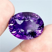 Oval Fancy Cut Natural Purple Amethyst 13.69ct 17.