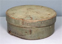 19th C. Blue Painted Bentwood Shaker Box