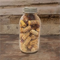 Ball Jar Filled With Wine Corks