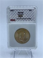 1955- LIBERTY HALF - GRADED MS65 BUGGS BUNNY